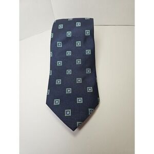 BROOKS BROTHERS Silk Necktie Mens‎ Navy Blue Geometric